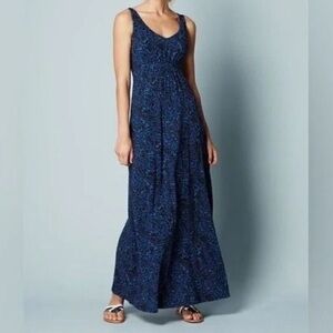 Boden Blue and Black Sleeveless Paisley Long Maxi Dress Women’s Size 16 US